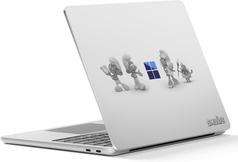 Microsoft выпустила Smurface Laptop — спецверсию Surface Laptop с синим лого и изображениями смурфов